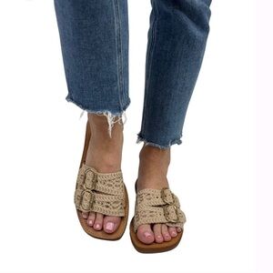 Love Rio Bailey Vintage Crochet Sandal Cream